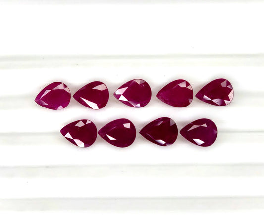 Natural Ruby Mozambique Pear 8x6 MM