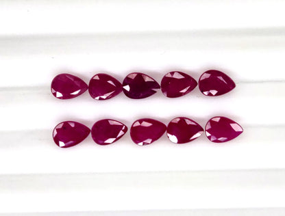 Natural Ruby Madagascar Pear 6x4 MM