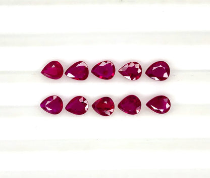 Natural Ruby Mozambique Pear 5x4 MM