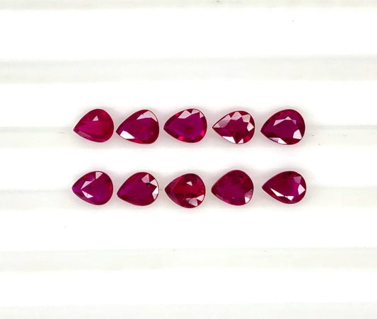 Natural Ruby Mozambique Pear 5x4 MM