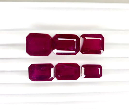 Natural Ruby Bangkok Octagon Mix Size