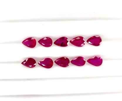 Natural Ruby Mozambique Pear 6x4 MM
