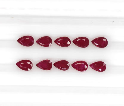 Natural Ruby Mozambique Pear 5x3 MM
