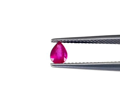 Natural Ruby Mozambique Pear 6x4 MM