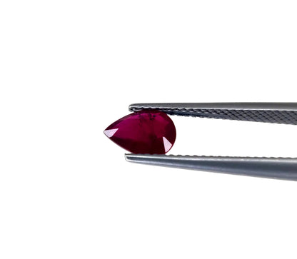 Natural Ruby Mozambique Pear 8x6 MM