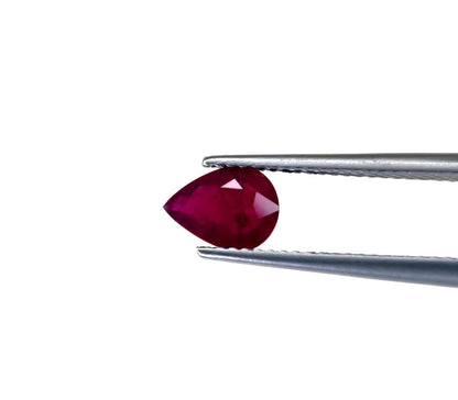 Natural Ruby Mozambique Pear 8x6 MM