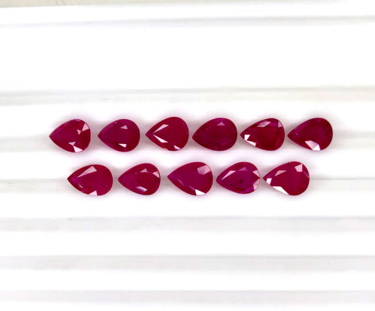 Natural Ruby Mozambique Pear 8x6 MM