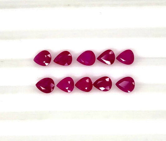 Natural Ruby Mozambique Pear 5x4 MM