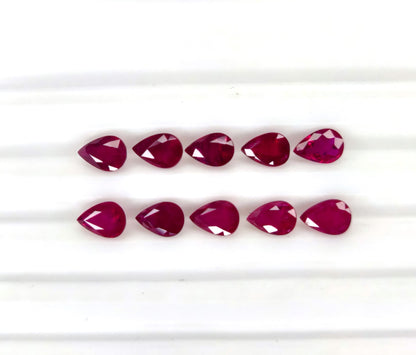 Natural Ruby Mozambique Pear 6x4 MM