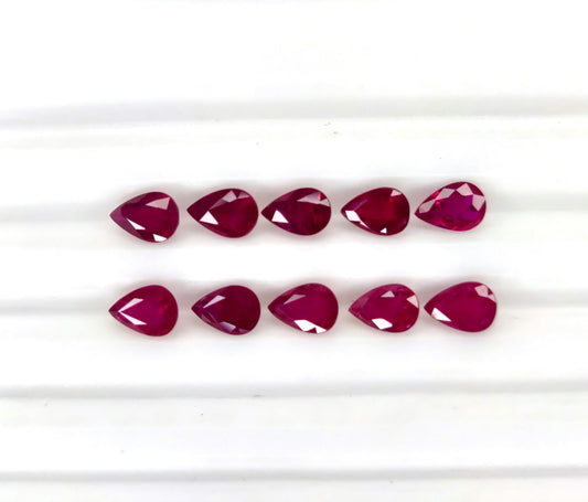 Natural Ruby Mozambique Pear 6x4 MM