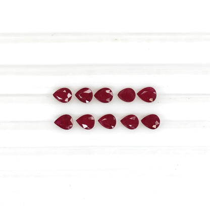 Natural Ruby Mozambique Pear 5x4 MM