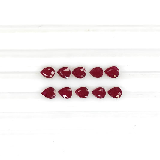 Natural Ruby Mozambique Pear 5x4 MM