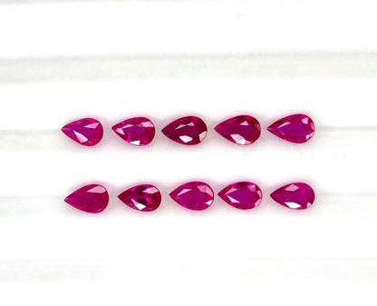 Natural Ruby Mozambique Pear 5x3 MM