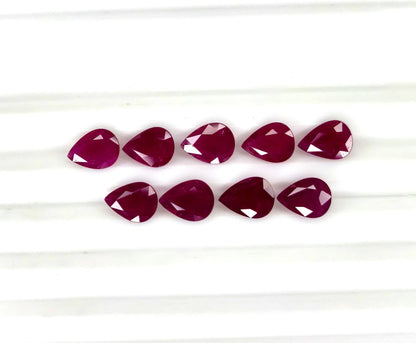 Natural Ruby Mozambique Pear 8x6 MM