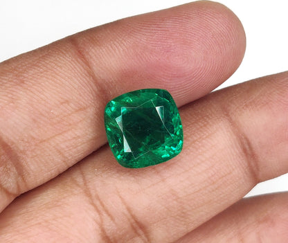 Natural Emerald Zambia Cushion 8.43 carat