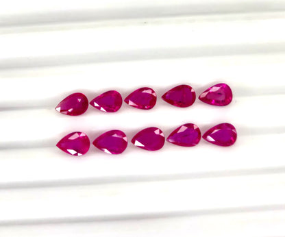 Natural Ruby Mozambique Pear 6x4 MM