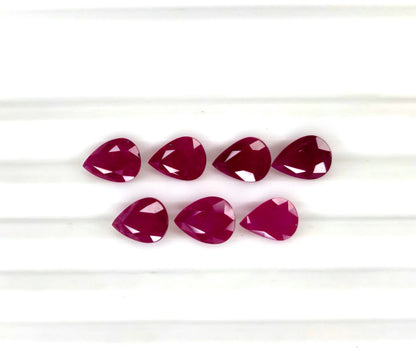 Natural Ruby Mozambique Pear 8x6 MM