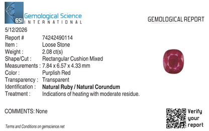 Natural Ruby Mozambique Oval 2.08 carat
