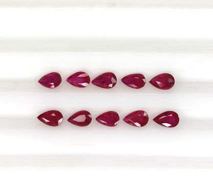 Natural Ruby Mozambique Pear 5x3 MM