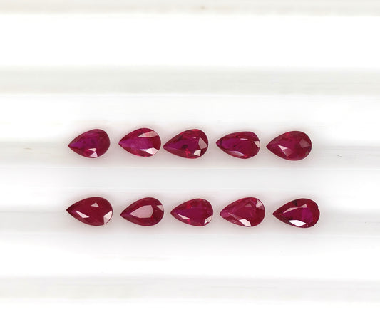 Natural Ruby Mozambique Pear 5x3 MM