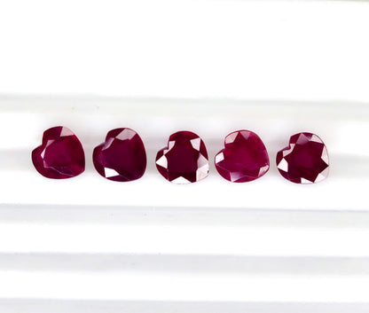 Natural Ruby Bangkok Heart 8 MM
