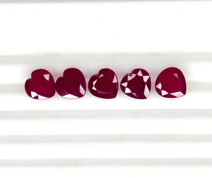 Natural Ruby Bangkok Heart 9 MM
