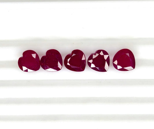 Natural Ruby Bangkok Heart 9 MM