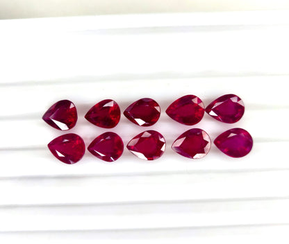Natural Ruby Bangkok Pear 9X7 MM