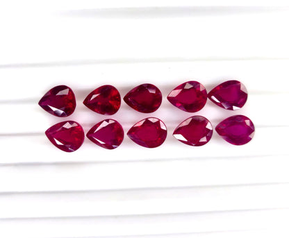 Natural Ruby Bangkok Pear 9X7 MM