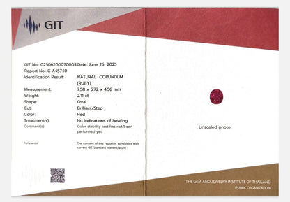 Natural Ruby Mozambique Oval 2.11 carat