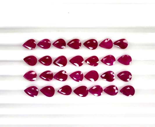 Natural Ruby Mozambique Pear 7x5 MM