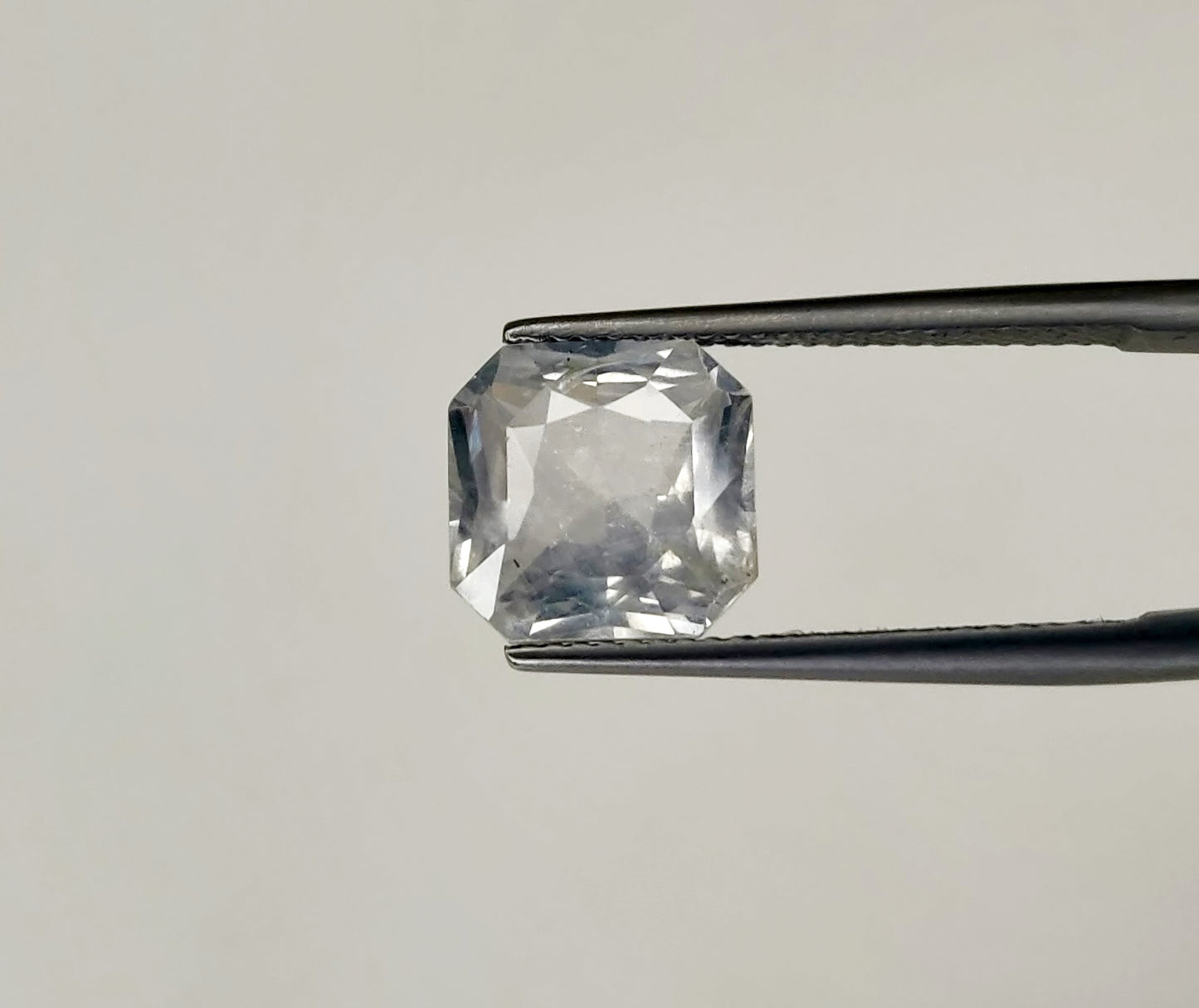 Natural White Sapphire Sri Lanka (Ceylon) Square Octagon 5.46 carat