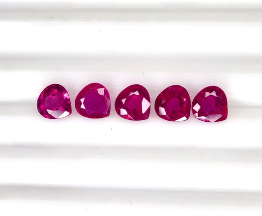 Natural Ruby Bangkok Heart 6 MM