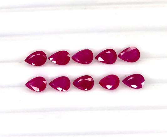 Natural Ruby Mozambique Pear 6x4 MM