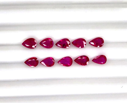 Natural Ruby Mozambique Pear 6x4 MM