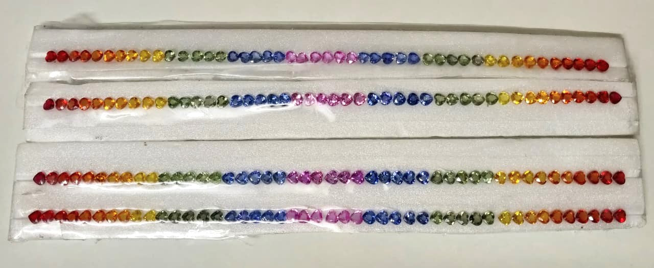 Natural Multi Sapphire Bangkok Heart 4 MM
