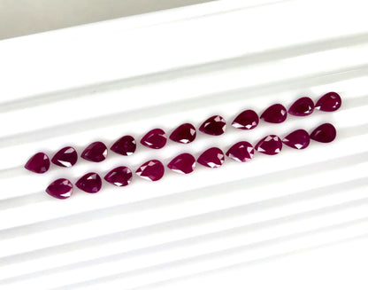 Natural Ruby Mozambique Pear 7x5 MM