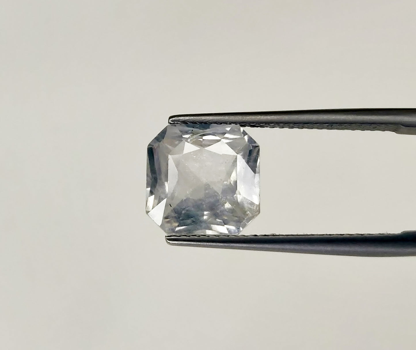 Natural White Sapphire Sri Lanka (Ceylon) Square Octagon 5.46 carat