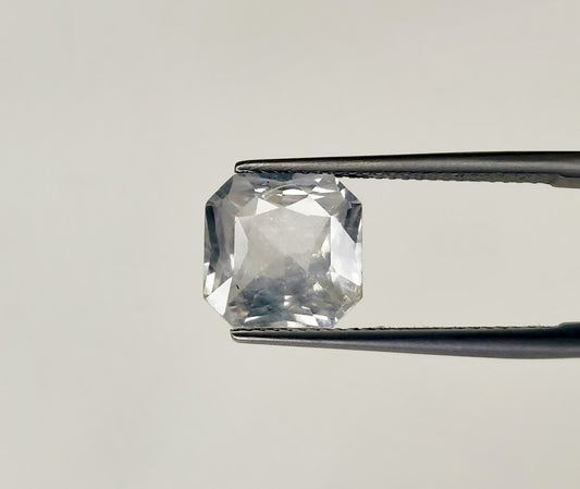 Natural White Sapphire Sri Lanka (Ceylon) Square Octagon 5.46 carat