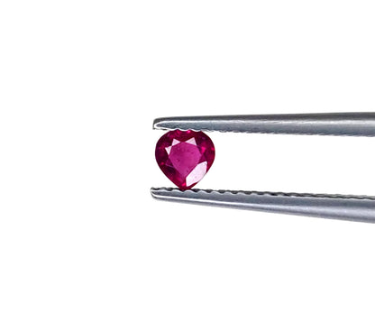 Natural Ruby Bangkok Heart 4 MM