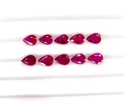 Natural Ruby Mozambique Pear 6x4 MM