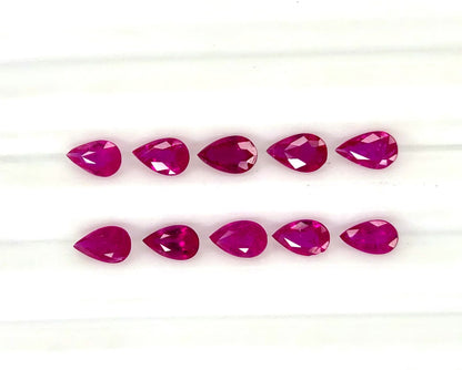 Natural Ruby Mozambique Pear 5x3 MM