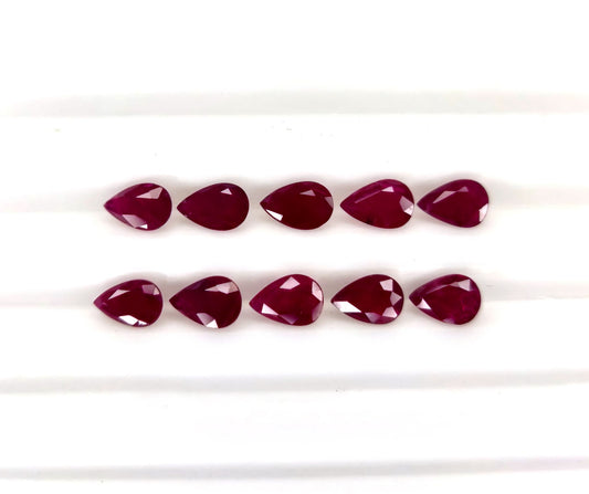 Natural Ruby Mozambique Pear 6x4 MM