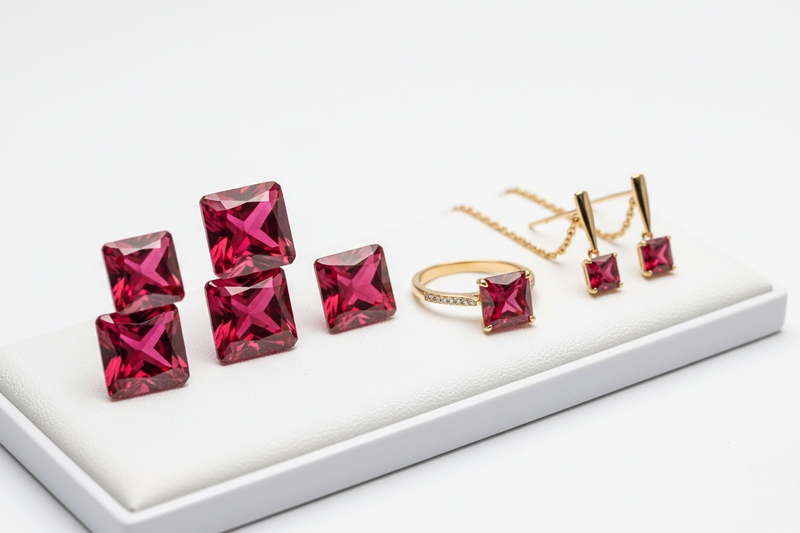 Ruby Square Ruby Square 5 mm Gemstones | Calibrated Cushion Ruby Stones – Lalas ...