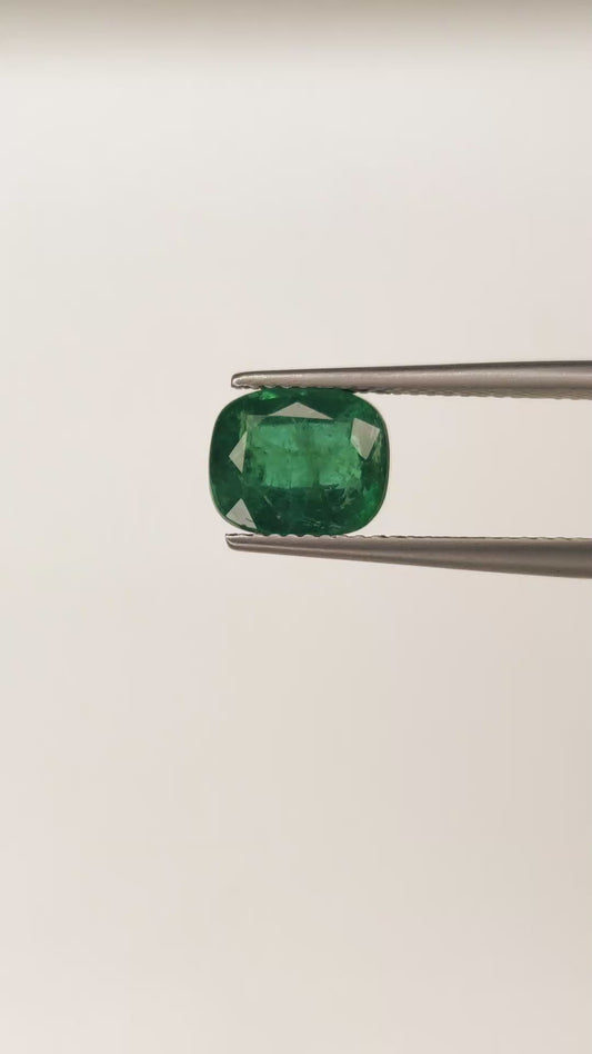 Natural Emerald Zambian Cushion Shape Loose Gemstones Best For Rings And Pendants | 2.31cts
