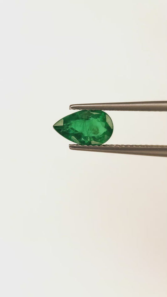 Natural Emerald Zambian Pear Shape Loose Gemstones Best For Rings | 1.30cts