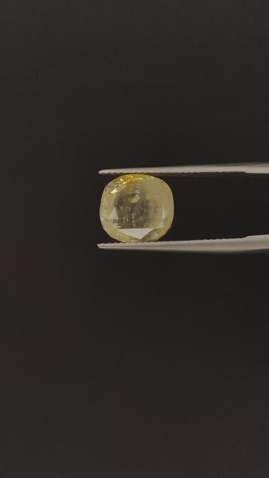 Natural Yellow Sapphire Unheated Untreated Cushion Shape Loose Gemstones Best For Rings And Pendants | 8.54cts