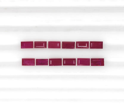 Natural Ruby Mozambique Baguette 5X2.5 MM