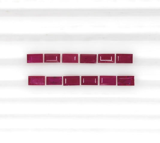 Natural Ruby Mozambique Baguette 5X2.5 MM
