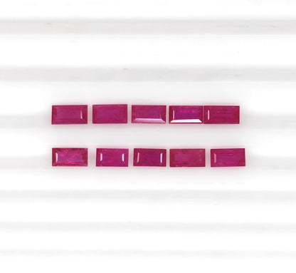Natural Ruby Mozambique Baguette 5X2.5 MM
